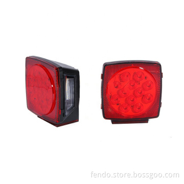 LED Square Stop Turn Tail Light Kit for Camper Truck Trailer Boat